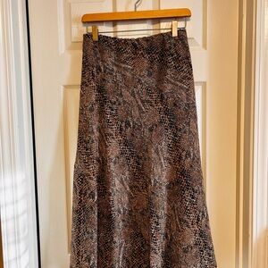 Liz Claiborne Brown Snake Print Maxi Skirt